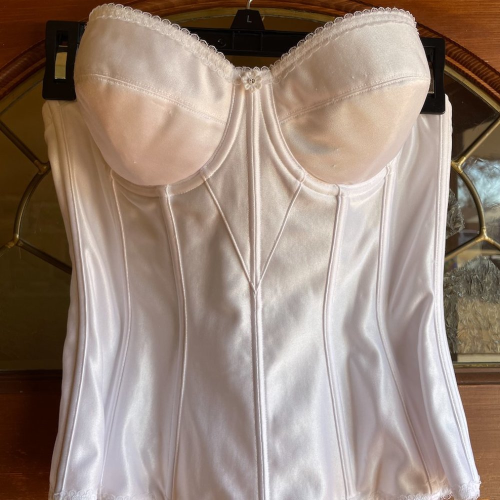 Dominique White Satin Torsolette